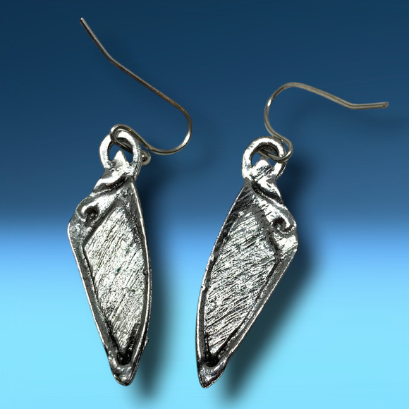 Vintage Y2K Southwestern Silver Tone Dangle Earrings Pierced Avant Garde - Picture 2 of 5